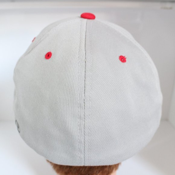 Richardson Pulse Flexfit Men's Gray/Red Embroidered S Baseball Hat ~L/XL~ - Picture 4 of 9